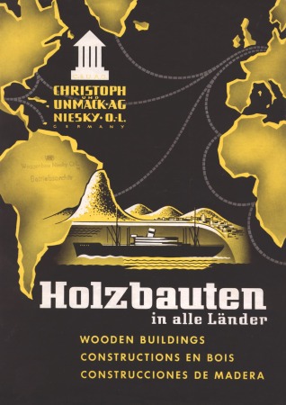 Umschlag eines Firmenkatalogs der Fertighaushersteller Christoph & Unmack, Niesky, 1930er-Jahre