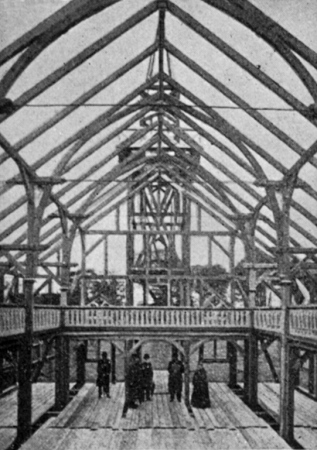 Testaufbau einer vorfabrizierten Missions-Station 1896 auf dem Firmengelnde von Christoph & Unmack, Niesky