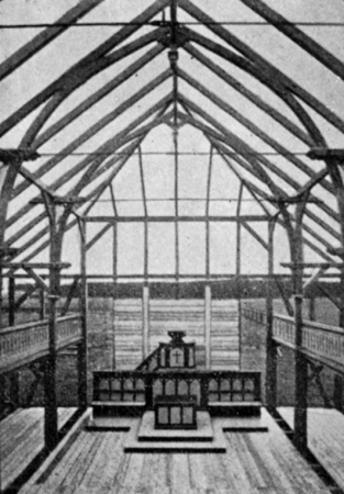 Testaufbau einer vorfabrizierten Missions-Station 1896 auf dem Firmengelnde von Christoph & Unmack, Niesky