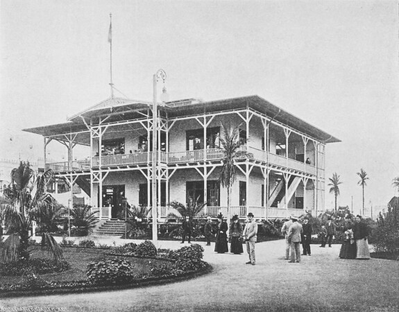 Das Tropische Haus der Fertighausfirma Christoph & Unmack, aufgebaut auf der Berliner Gewerbeausstellung 1896