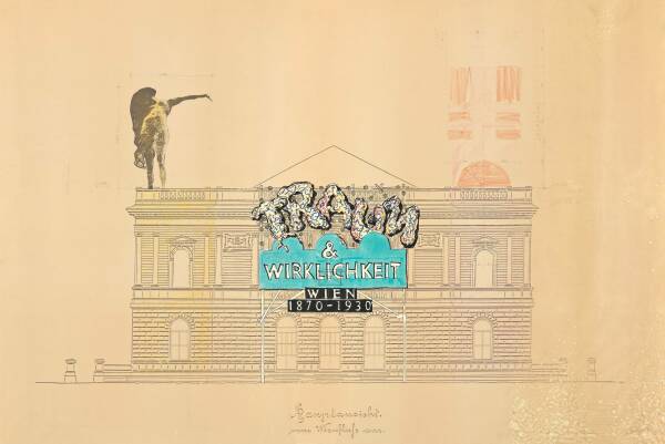 Hans Hollein: Traum und Wirklichkeit, Ausstellung im Knstlerhaus, Wien 1, 1985, Fassadenentwurf, Archiv Hans Hollein, Az W und MAK, Wien