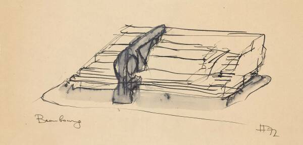 Heinz Tesar: Wettbewerb Museum Beaubourg (Centre Pompidou), Entwurfsskizze, 1972