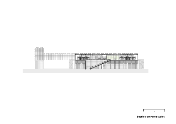 Schnitt durch die Eingangstreppe