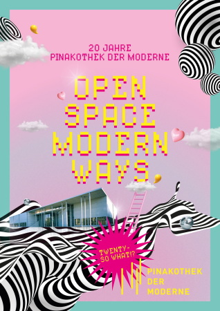 Plakat zur Jubilumskampagne der Pinakothek als Vier-Sparten-Haus