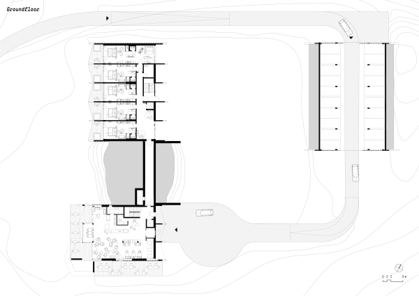 Lageplan mit Erdgeschossgrundrissen