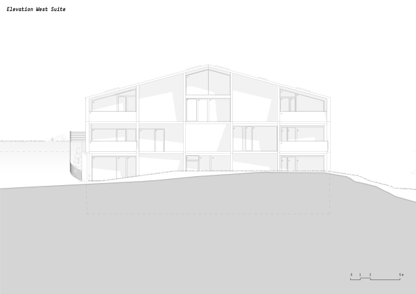 Ansicht West, Hotelgebude