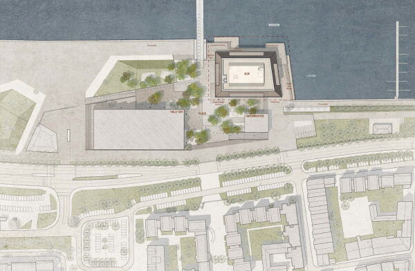 1. Preis: Lundgaard & Tranberg Arkitekter (Kopenhagen) mit Wuttke und Ringhof (Kopenhagen), Buro Happold (separate Niederlassung), und Marianne Levinsen Landskab (Kopenhagen)