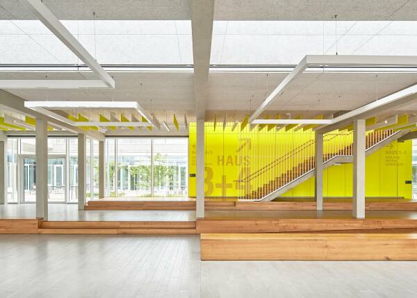 Kategorie Bauen fr die Gemeinschaft: Auszeichnung Bildungscampus Freiham in Mnchen-Freiham von schrmann dettinger architekten in Zusammenarbeit mit Auer Weber fr die Campusmitte im Auftrag der Landeshauptstadt Mnchen