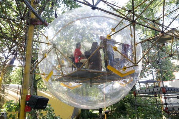 Klangstruktur mit Resonanzkugel auf dem Gelnde von La Fert-Alais, 2019