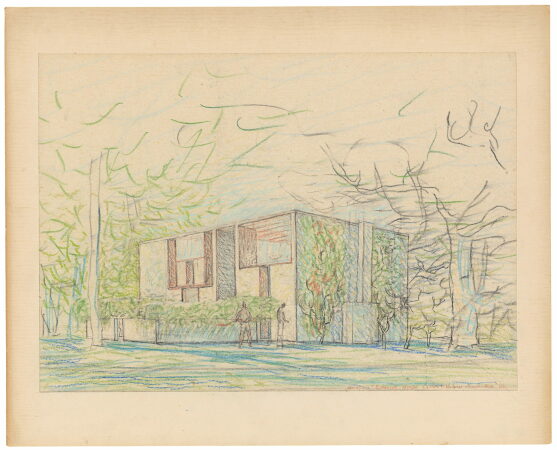 Esherick House in Chestnut Hill (Pennsylvania), 1959�62, Zeichnung circa M�rz 1960