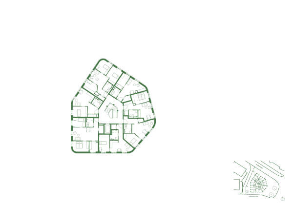 Grundriss 6. Obergeschoss