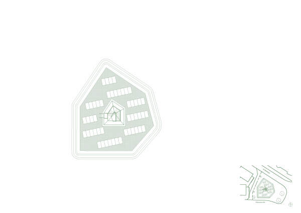 Dachaufsicht mit Photovoltaikanlagen