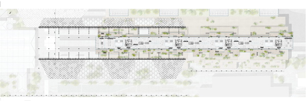 Ankauf: Kengo Kuma & Associates (Tokio), M-Teampannon (Budapest). Bahnhofsgebude, Grundriss Erdgeschoss
