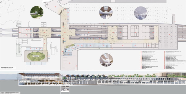 1. Preis: Grimshaw (London) mit Nautes Architects (Budapest), Vogt Landschaftsarchitekten (Z�rich). Grundriss Untergeschoss