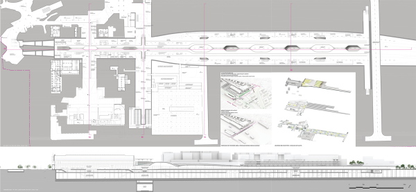 3. Preis: Zaha Hadid Architects (London), Finta St�di� (Budaptest), Buro Happold (Berlin), ABUD (Budapest), Land (Mailand). Grundriss Untergeschoss