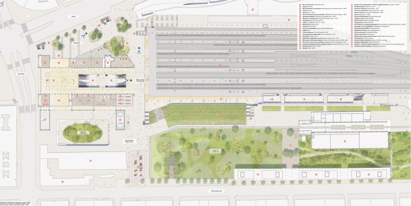 1. Preis: Grimshaw (London) mit Nautes Architects (Budapest), Vogt Landschaftsarchitekten (Zrich). Grundriss Erdgeschoss