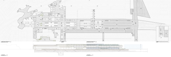 Ankauf: Kengo Kuma & Associates (Tokio), M-Teampannon (Budapest). Grundriss Untergeschoss