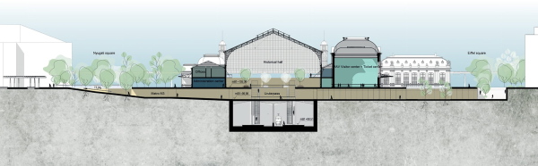 ein 2. Preis: Arep (Paris) mit �p�t�sz St�di� (Budapest). Querschnitt