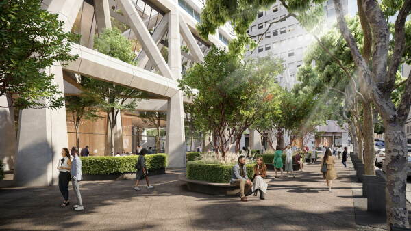 Geplante Sanierung rund um das Transamerica Pyramid Center: Blick in die nrdliche Plaza