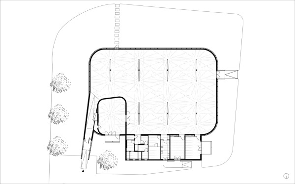 Grundriss mit Sparrenlage