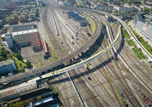 Fahrrad- und Fußwegbrücke in Zürich geplant