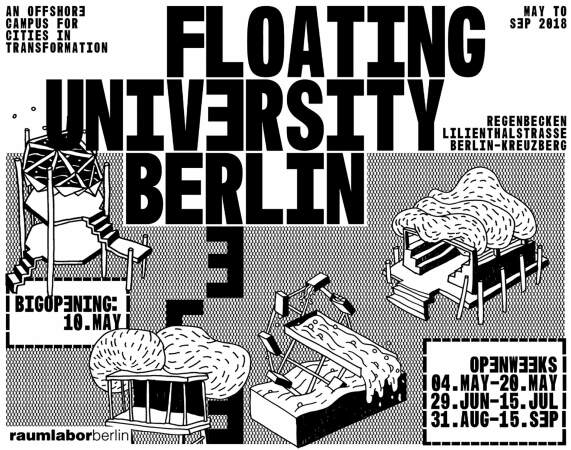 Plakat der Floating University Berlin von raumlaborberlin, 2018