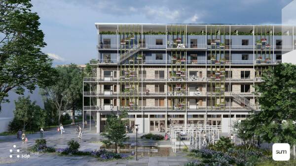 Team SUM aus Delft in den Niederlanden: Sanierung und Aufstockung von Mietwohnungen in Den Haag; Visualisierung