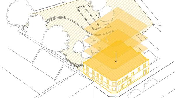 Bauaufgabe 3: Sanierung und Aufstockung am Caf� Ada in der Wiesenstra�e in Wuppertal