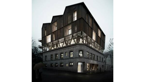 Team roofKIT aus Karlsruhe: Sanierung und Aufstockung des Caf� Ada in Wuppertal; Visualisierung