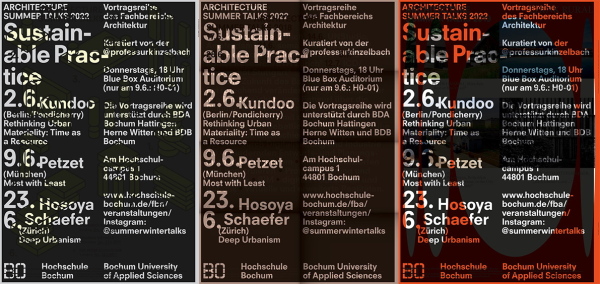 Nicht genutzte Poster der vergangenen Summer Talks Reihen wurden mit einer neuen Grafik berdruckt und erneut aufbereitet.
