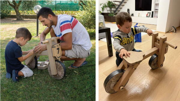 Rising Stars / Shaping a circular industrial ecosystem and supporting life-cycle thinking / 2. Preis: Rico aus Italien recycelt Alltagsgegenst�nde aus Pappe und schafft Baus�tze f�r Kinderr�der oder Ukuleles, an denen sich kleine und gro�e Bastler*innen erproben k�nnen.