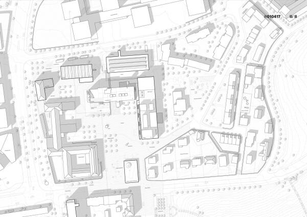 5. Preis: Lageplan des Entwurfs von Studio Cross Scale, Stuttgart mit LAUX Architekten, Mnchen und Blank Planungsgesellschaft mbH, Stuttgart