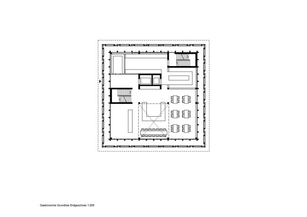Erdgeschoss-Grundriss des Restaurants