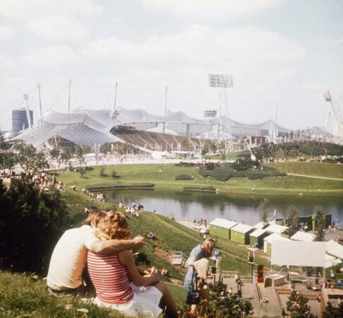 Der Olympiapark whrend der Olympischen Spiele Mnchen 1972