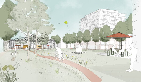 2. Preis: BHSF Architekten (Zrich) und Stdtebaumanufaktur mit NMM LandschaftsArchitektur (beide Mnchen)