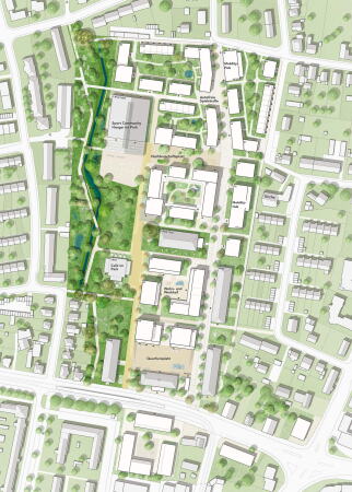 1. Preis: Studio Schultz Granberg mit bbz landschaftsarchitekten (beide Berlin). Lageplan