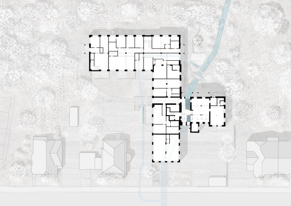 Lageplan mit Grundriss Erdgeschoss