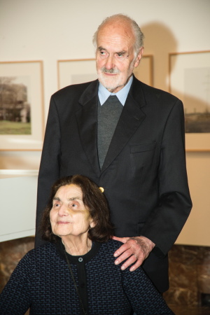 Lucien Kroll und seine Frau Simone am 21. Juni 2016 auf der Erffnung der Ausstellung Atelier dArchitecture Simone et Lucien Kroll. Une architecture habite im Bozar in Brssel