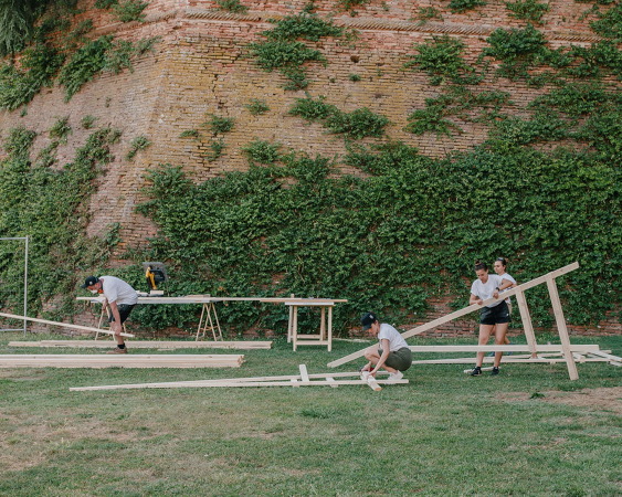 Temporrer Pavillon in Lugo von Orizzontale