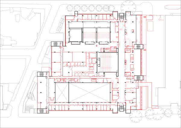 Grundriss Erdgeschoss, Bestand vor dem Umbau