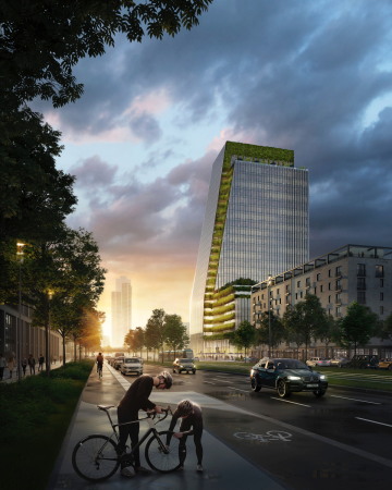 UNStudio planen Hochhaus in Frankfurt am Main