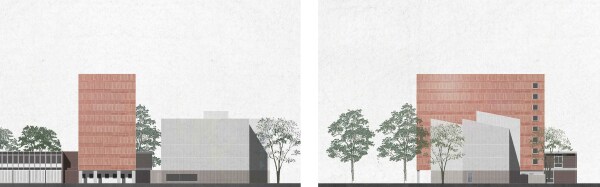 Ein 3. Preis: Heine Mildner Architekten, Dresden; Ansichten Sdwest und Sdost