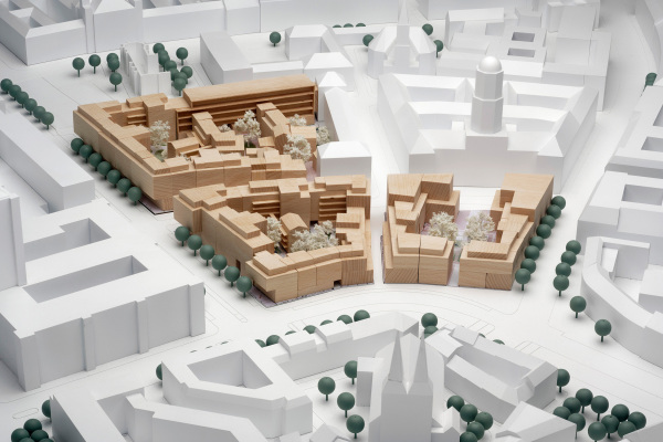 Modell (Blick aus Westen) von OS arkitekter (Kopenhagen) und cka czyborra klingbeil architekturwerkstatt (Berlin)