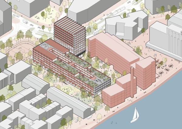 Ein 1. Preis: Robertneun Architekten, Berlin  Axonometrie