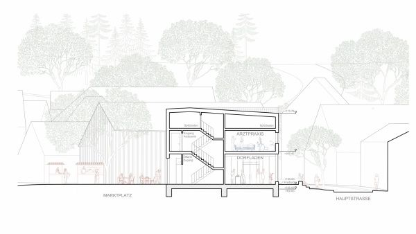 2. Preis: ARGE super future collective und Johannes Kappler Architektur und St�dtebau (beide N�rnberg). Querschnitt