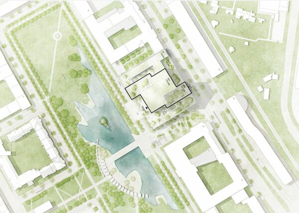 1. Preis: AllesWirdGutArchitektur (Wien/Mnchen) und Hertl.Architekten (Steyr) mit ZFG-Project (Baden) und FCP Fritsch, Chiari & Partner (Wien)