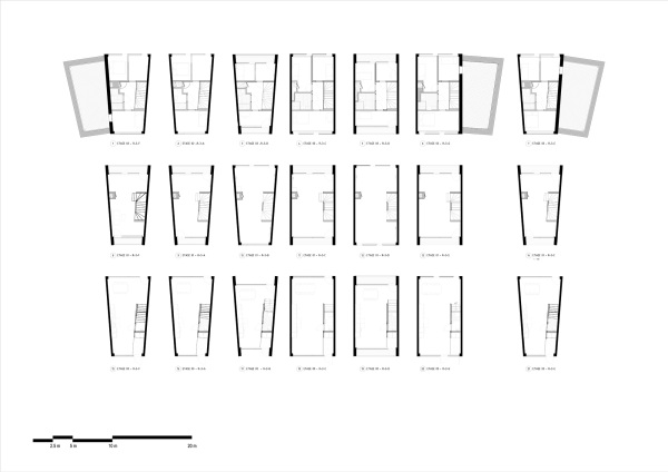 Grundriss der Wohnungen mit drei Modulen
