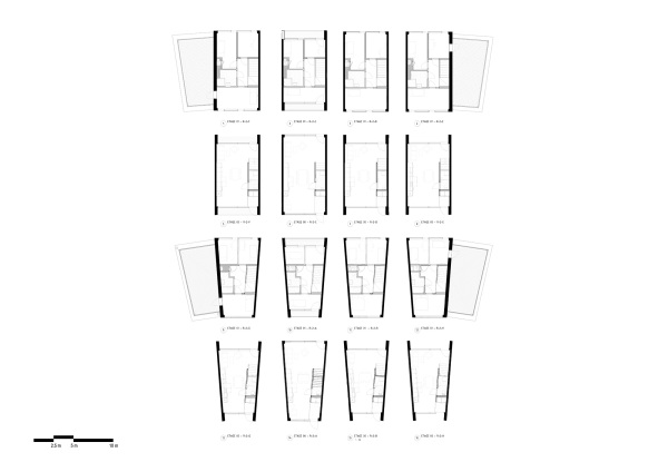 Grundrisse der Wohnungen mit zwei Modulen