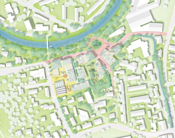 2. Preis: Octagon Architekturkollektiv mit studiofutura: Lageplan