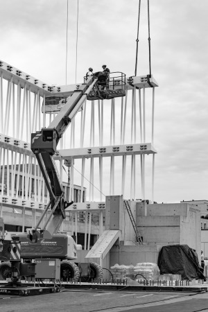 Montage der Turmkonstruktion